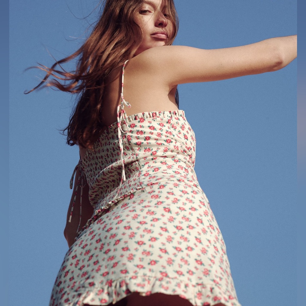 Zara linen blend floral set size M